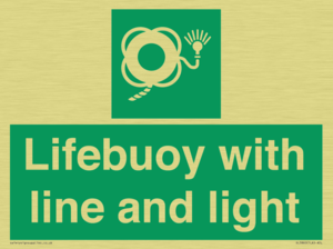 Lifebuoy with line and light